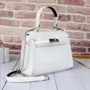 White Croc Handbag